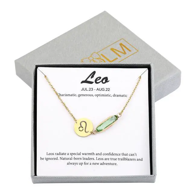 Alt view image 4 of 4 - 14k Gold Plated Leo Sign August Birthstone Crystal Bracelet for Women Birthday Gift