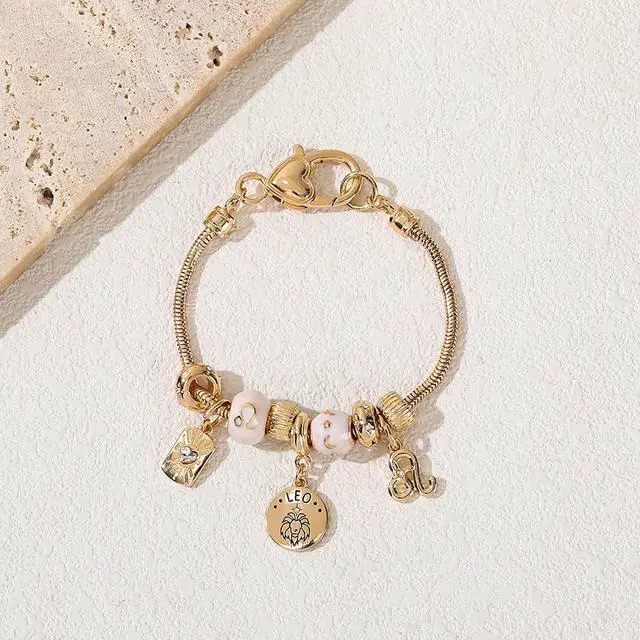 Alt view image 5 of 6 - Gold Zodiac Leo Constellation Charm Bracelet Women