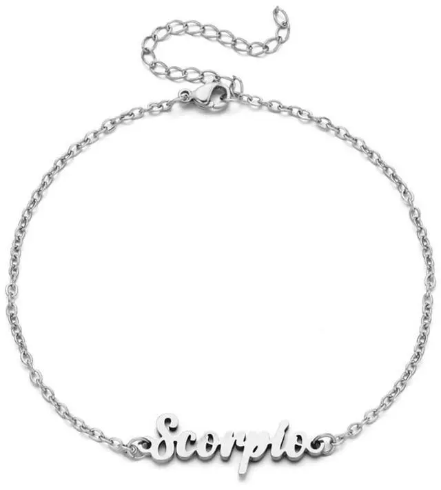 Main image of Constellation Anklet for Women in English Letter Silver Scorpio