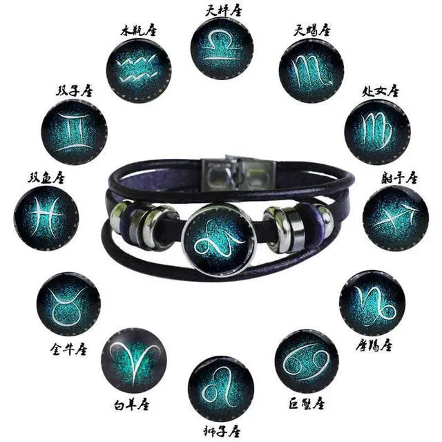 Alt view image 4 of 6 - 3 Piece Set Gleym Bracelet, Gleym Manifestation Bracelet Zodiac Signs Spirit Bracelet + Pendant, Adjustable Handmade Bead Woven Constellation Spirit Bracelet Glow In The Dark (Aquarius,3 Piece Set)