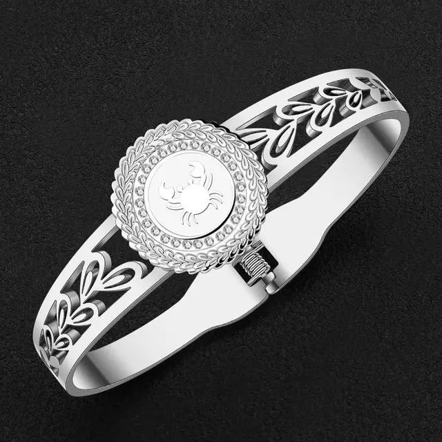 Alt view image 4 of 7 - Stainless Steel Constellation Bracelets Bangle Zodiac Gifts for Women Birthday Gifts (Cancer)