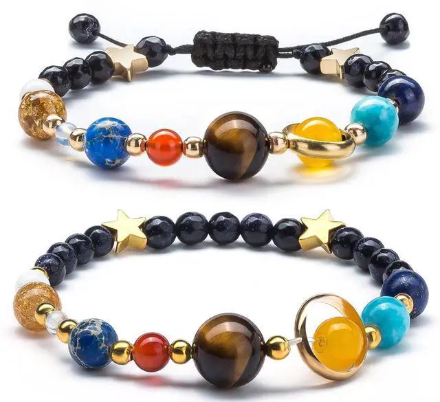 Main image of Solar System Bracelet for Women, Universe Galaxy Beaded Jewelry