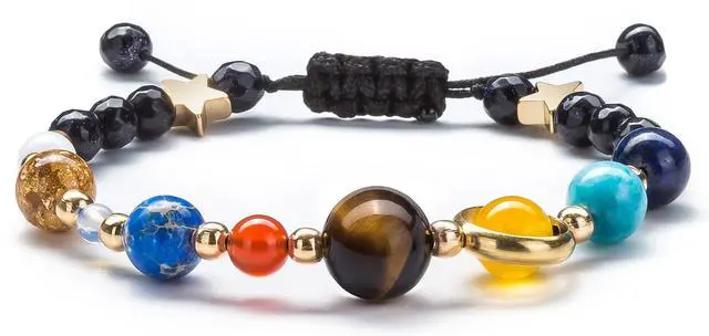 Alt view image 2 of 7 - Solar System Bracelet for Women, Universe Galaxy Beaded Jewelry