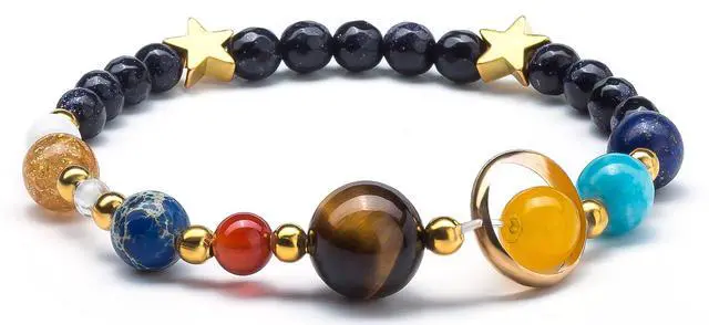 Alt view image 3 of 7 - Solar System Bracelet for Women, Universe Galaxy Beaded Jewelry