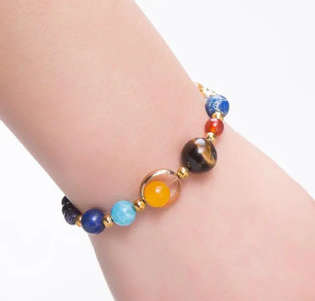 Alt view image 7 of 7 - Solar System Bracelet for Women, Universe Galaxy Beaded Jewelry