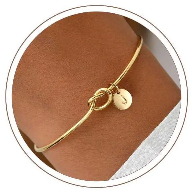 Main image of Letter J Cuff Bracelet for Women, 14K Gold Plated Jewelry