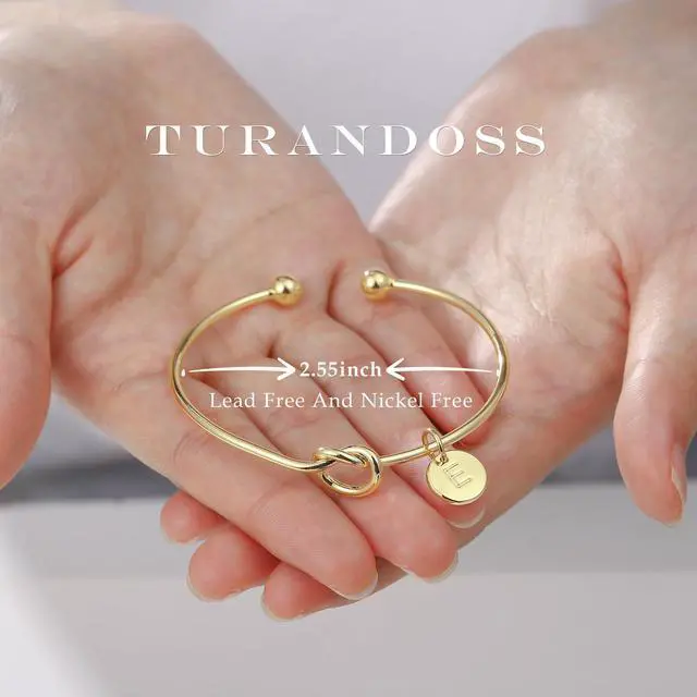 Alt view image 4 of 7 - Letter J Cuff Bracelet for Women, 14K Gold Plated Jewelry