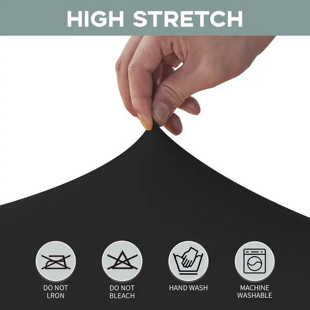 Alt view image 7 of 7 - 6FT Stretch Spandex Fitted Tablecloth,Rectangular Table Cover,Black