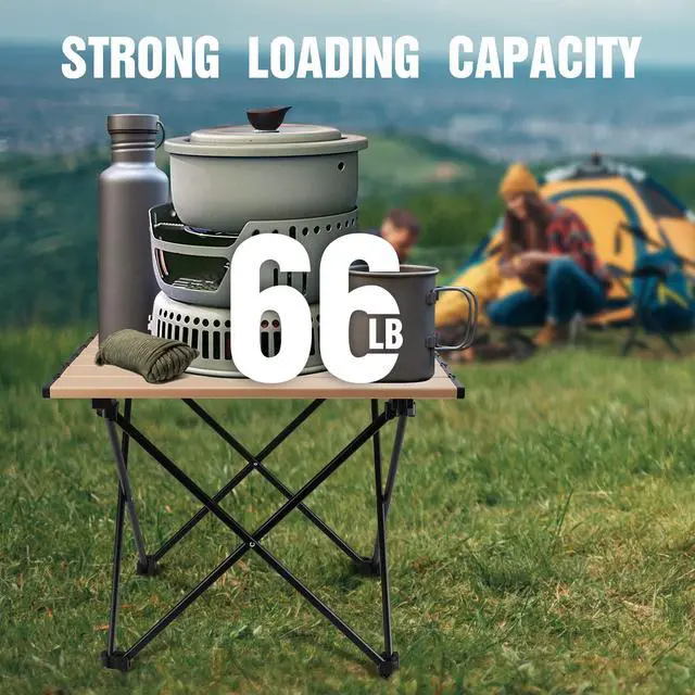 Alt view image 6 of 7 - Portable Camping Side Table, Ultralight Aluminum Folding Beach Table