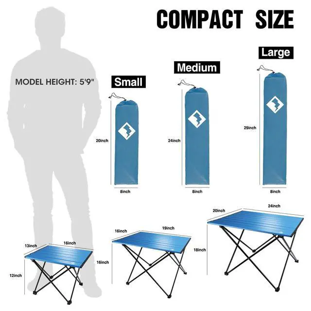 Alt view image 3 of 7 - Portable Camping Side Table, Ultralight Aluminum Folding Beach Table
