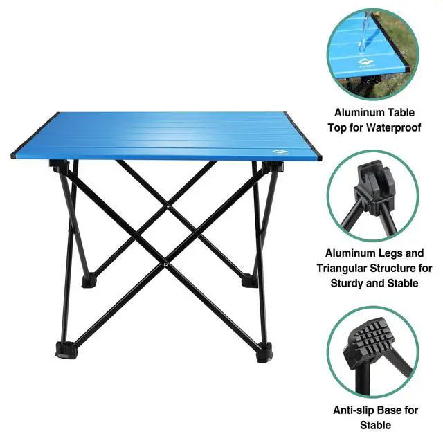 Alt view image 5 of 7 - Portable Camping Side Table, Ultralight Aluminum Folding Beach Table