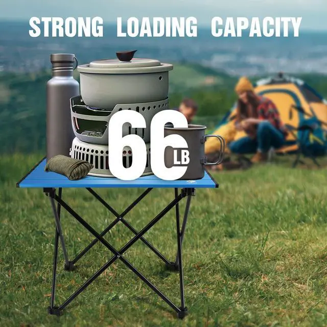 Alt view image 6 of 7 - Portable Camping Side Table, Ultralight Aluminum Folding Beach Table