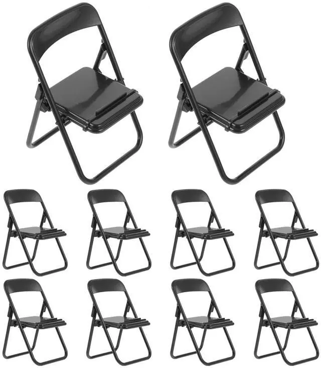 Main image of Miniature Folding Chair Phone Stand Foldable Mini Chair Model for Desk Decoration Portable Cell Phone Holder Compact Design for Home Office Use