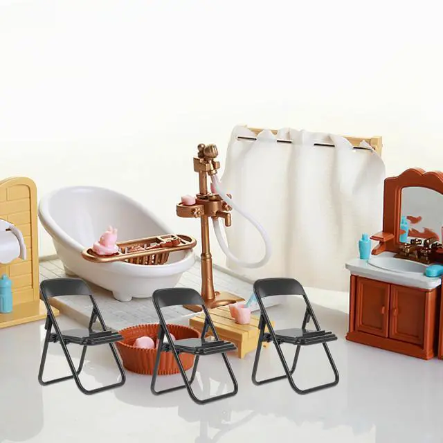 Alt view image 4 of 7 - Miniature Folding Chair Phone Stand Foldable Mini Chair Model for Desk Decoration Portable Cell Phone Holder Compact Design for Home Office Use