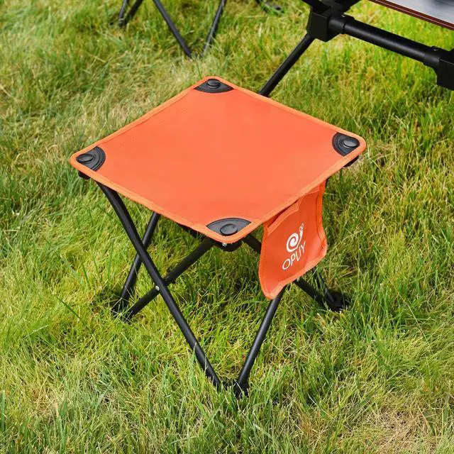 Alt view image 2 of 7 - Camping Stool, Folding Small Chair Portable Camp Stool for Camping Fishing Hiking Gardening and Beach, Camping Seat with Carry Bag (Orange)