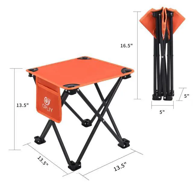 Alt view image 3 of 7 - Camping Stool, Folding Small Chair Portable Camp Stool for Camping Fishing Hiking Gardening and Beach, Camping Seat with Carry Bag (Orange)