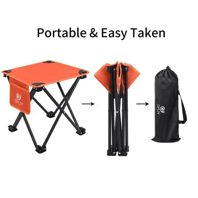 Alt view image 4 of 7 - Camping Stool, Folding Small Chair Portable Camp Stool for Camping Fishing Hiking Gardening and Beach, Camping Seat with Carry Bag (Orange)