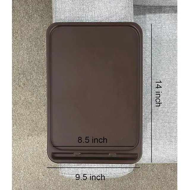 Alt view image 6 of 7 - Sofa Armrest Clip Table, TV Snack Tray, Handy Remote Controls/Drinks/Phone Holder (Cherry)