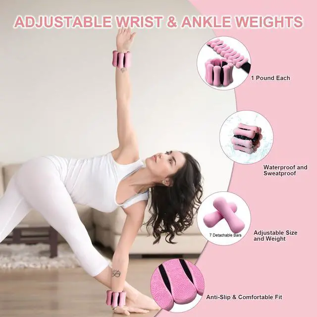 Alt view image 3 of 7 - Pilates Kit with Ankle Weight, Pilates Ring Ball, Resistance Band