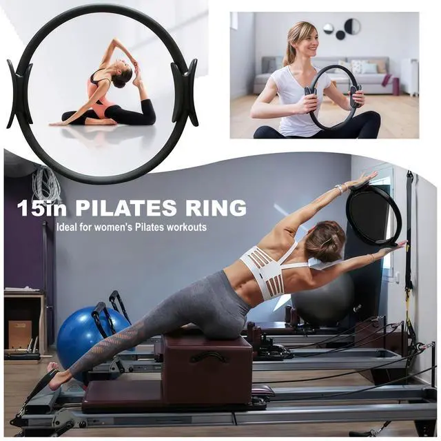 Alt view image 2 of 7 - Pilates Equipment, Pilates Kit for Home Workouts, Pilates Essentials Kit for Women, Home Pilates Kit with Pilates Ring and Ball Set, Booty Bands, Figure 8 Resistance Band, Yoga Band (Black)