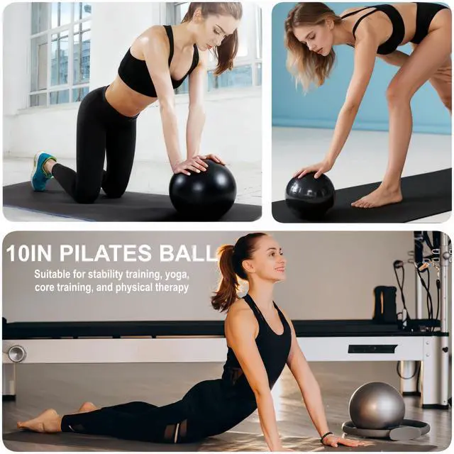 Alt view image 3 of 7 - Pilates Equipment, Pilates Kit for Home Workouts, Pilates Essentials Kit for Women, Home Pilates Kit with Pilates Ring and Ball Set, Booty Bands, Figure 8 Resistance Band, Yoga Band (Black)