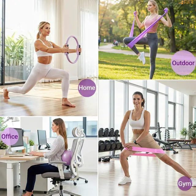 Alt view image 5 of 7 - Home Pilates Kit Home Workout Essentials Set for Women Full-Body Exercise