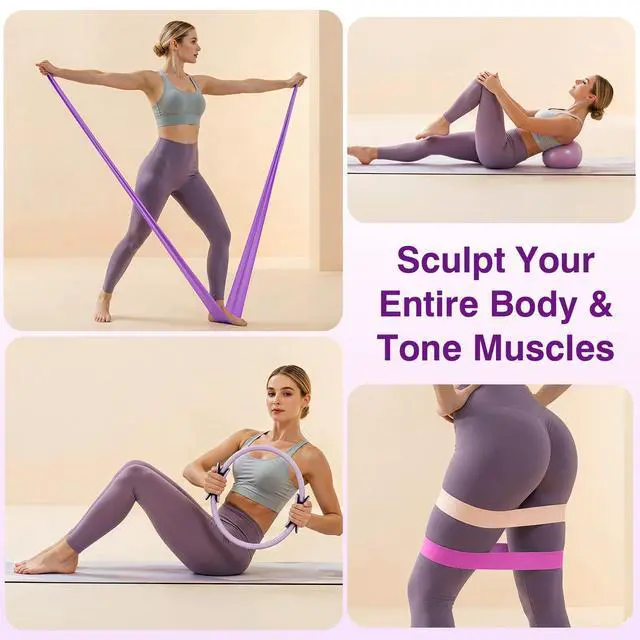 Alt view image 6 of 7 - Home Pilates Kit Home Workout Essentials Set for Women Full-Body Exercise