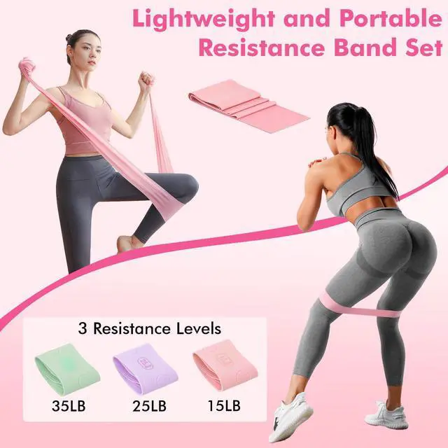 Alt view image 5 of 7 - Pilates Equipment Kit for Women, Pink Ring Ball Bands, Home Workouts