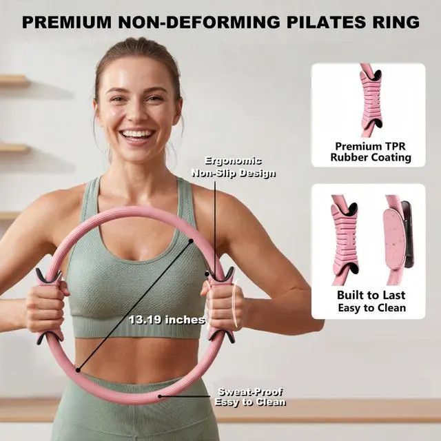 Alt view image 4 of 7 - Pilates Equipment Kit for Women,2.0 Pilates Circle with TPR-Handle