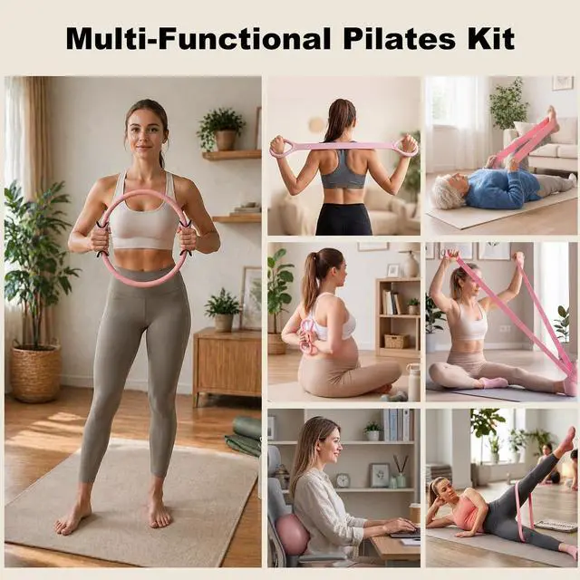 Alt view image 7 of 7 - Pilates Equipment Kit for Women,2.0 Pilates Circle with TPR-Handle