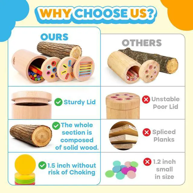 Alt view image 3 of 7 - Wooden Montessori Baby Toddler Toys 3in 1 Learning Fine Motor Preschool Toy