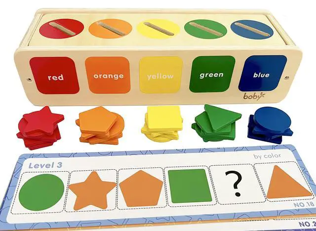 Alt view image 3 of 7 - Montessori Toys Color&Shape Sorting Learning Matching Box for Baby Toddlers 1-3 Year Old