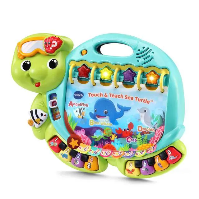 Alt view image 2 of 6 - Touch and Teach Sea Turtle Interactive Learning Book, Green