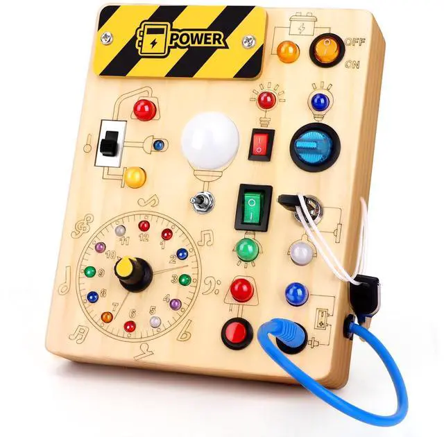 Main image of Busy Board for Toddlers - Montessori Educational Toy for 1-3 Year Old Boys & Girls | Travel-Friendly Sensory Learning Activity | Ideal for Kids with Autism(Clocks Busy Board)
