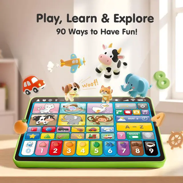 Alt view image 2 of 7 - 5-Language Learning Tablet Toy for Toddler 1-3 with Speech Therapy