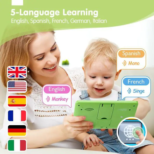 Alt view image 5 of 7 - 5-Language Learning Tablet Toy for Toddler 1-3 with Speech Therapy