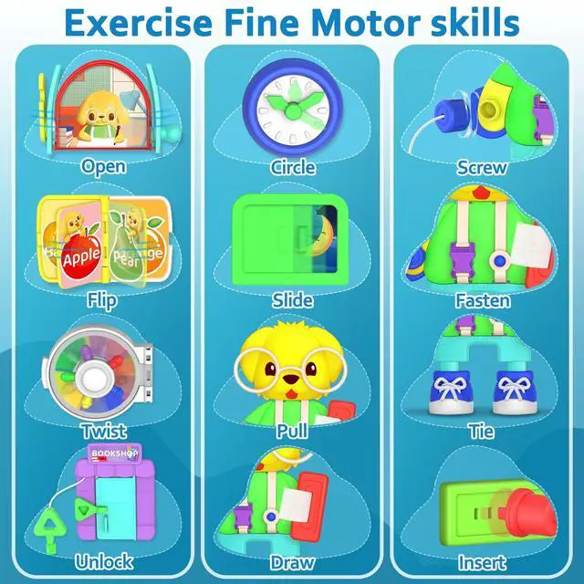 Alt view image 3 of 6 - Toddler Toys for 1-2 Year Old Boy, Musical Montessori Busy Board, Early Educational Toy for Toddlers 1-3, Motor Skills Developmental Toy for 12-18 Month Age, Birthday Gift for 1+ Year Old Boy Girl
