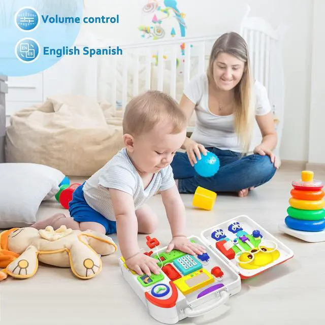 Alt view image 6 of 6 - Toddler Toys for 1-2 Year Old Boy, Musical Montessori Busy Board, Early Educational Toy for Toddlers 1-3, Motor Skills Developmental Toy for 12-18 Month Age, Birthday Gift for 1+ Year Old Boy Girl
