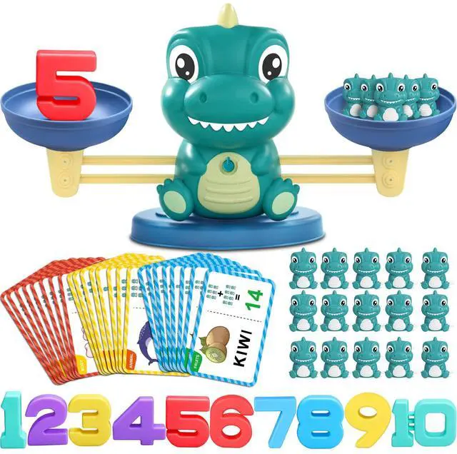 Main image of Dinosaur Math Balance Toys, Montessori Toys for 3 Years Old Kids