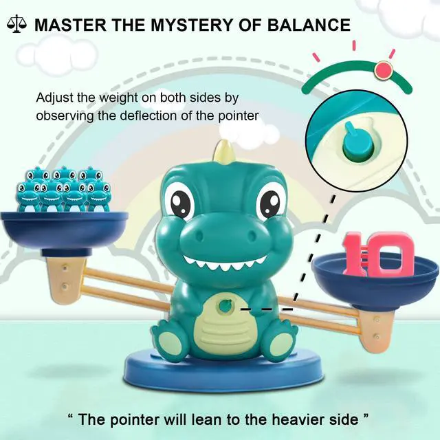 Alt view image 4 of 6 - Dinosaur Math Balance Toys, Montessori Toys for 3 Years Old Kids