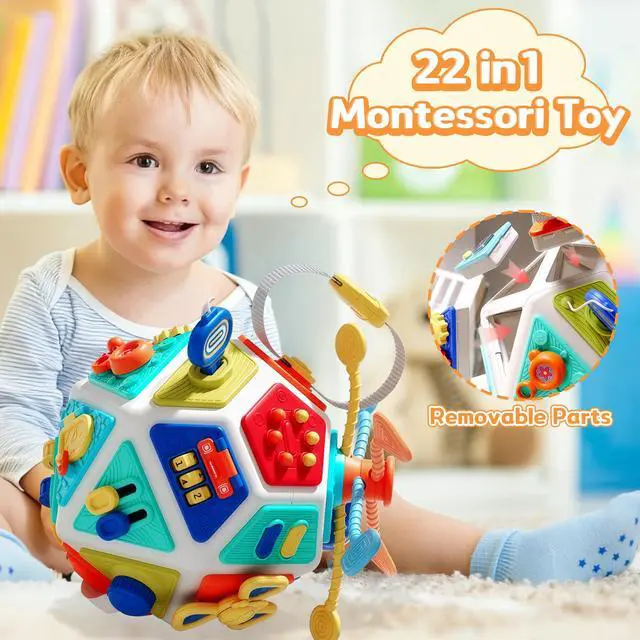 Alt view image 4 of 7 - 22 in 1 Busy BoardActivity Cube Montessori Sensory Fine Motor Skills Toys