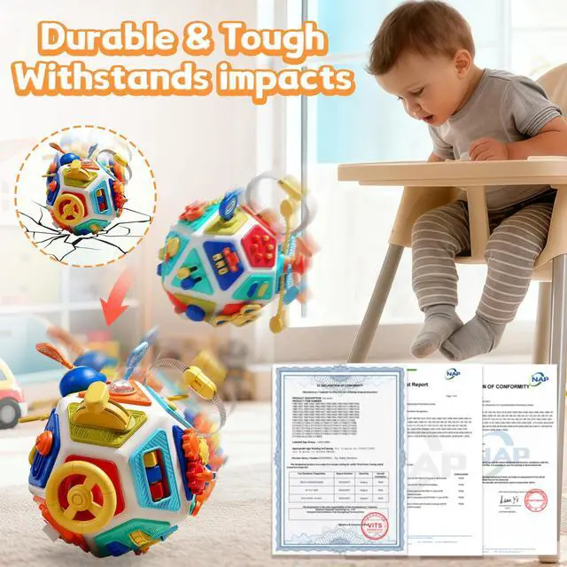 Alt view image 5 of 7 - 22 in 1 Busy BoardActivity Cube Montessori Sensory Fine Motor Skills Toys