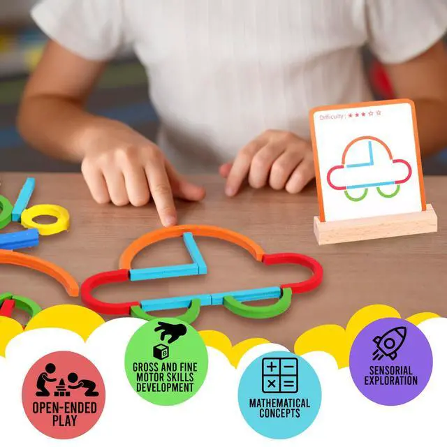 Alt view image 4 of 7 - Stem Kids Toys for Creative Learning Building Educational Resources Kids Toy for Preschool and Kindergarten 3 4 5 6 Years Old Boys and Girls Brain Teaser Smart Sticks Toys