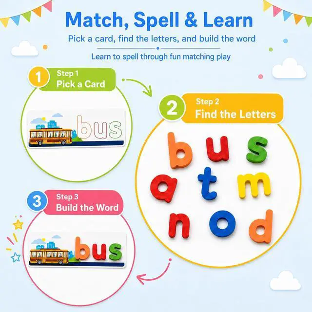 Alt view image 2 of 7 - See & Spell CVC Word Spelling Games, Learning Toys for Preschool Ages 3+