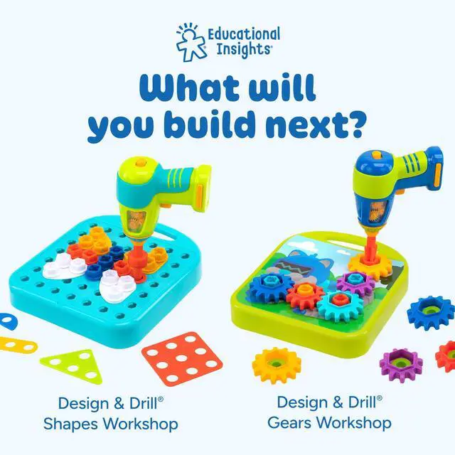 Alt view image 6 of 6 - Design & Drill ABCs & 123s - Building Construction Toys for Toddlers, Kids Tool Set with Drill Toy, Preschool Learning Activities, Toddler STEM Toys for 3+ Year Old