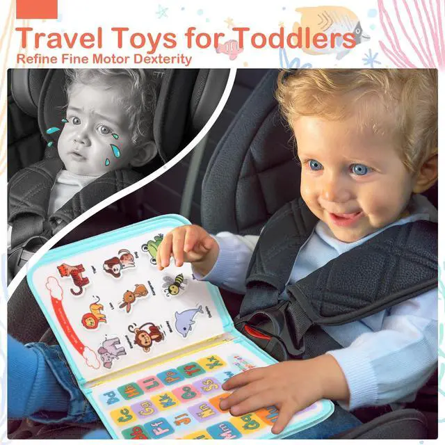 Alt view image 4 of 7 - Toddler Busy Board Montessori Toys for Toddlers 1-3 Year Old Educational Activity Book Board Sensory Travel Toys Ages 2-4 Preschool Learning Fine Motor Skills Toy Quiet Book Gift for Kids