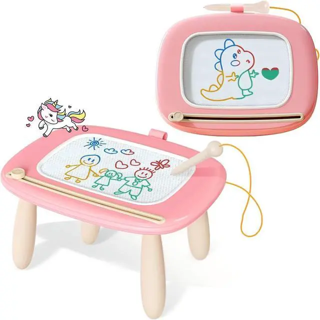 Main image of Magnetic Drawing Board, Toddler Girl Toys for 1-3 Year Old, Doodle Board Pad Learning and Educational Toys for 1 2 3 Year Old Baby Kids Birthday Gift (Soft Pink)