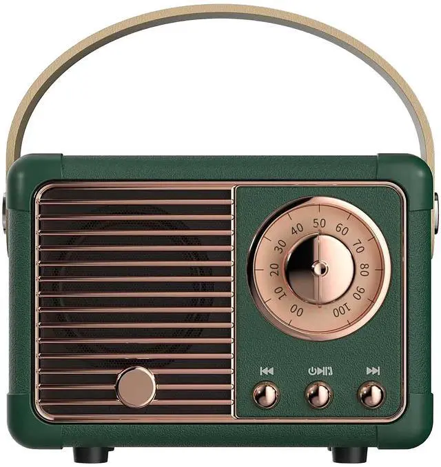 Main image of Vintage Home Decor Bluetooth Speaker,Wireless Portable Mini Retro Speaker Small Cute Old Fashion Style for Office Bedroom Kitchen Desk Outdoor for Kids Adults Teens Women Men -Green