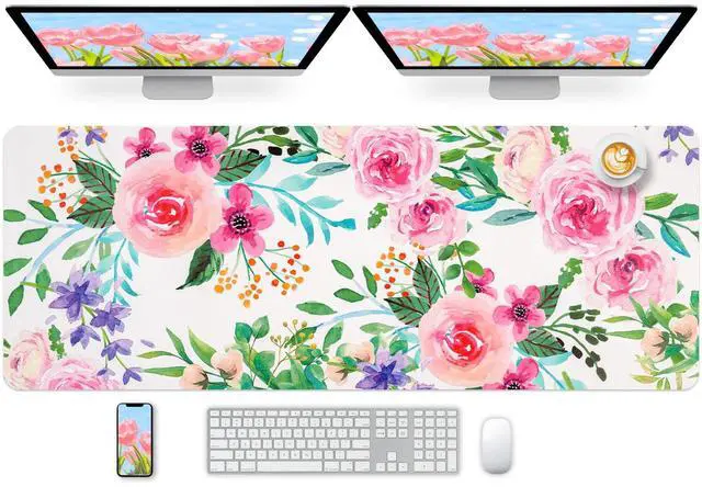 Main image of Long Desk Mat, Large Mouse Pad for Desk, Women Girls Waterproof Large Keyboard Pad, Cute Computer Mat for Office Work/Home/Decor/Desktop Accessories (47.2"x16.9")