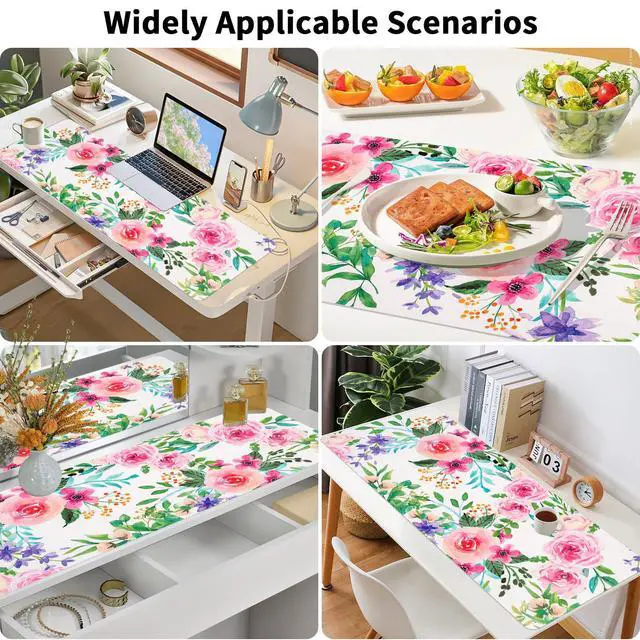 Alt view image 7 of 7 - Long Desk Mat, Large Mouse Pad for Desk, Women Girls Waterproof Large Keyboard Pad, Cute Computer Mat for Office Work/Home/Decor/Desktop Accessories (47.2"x16.9")